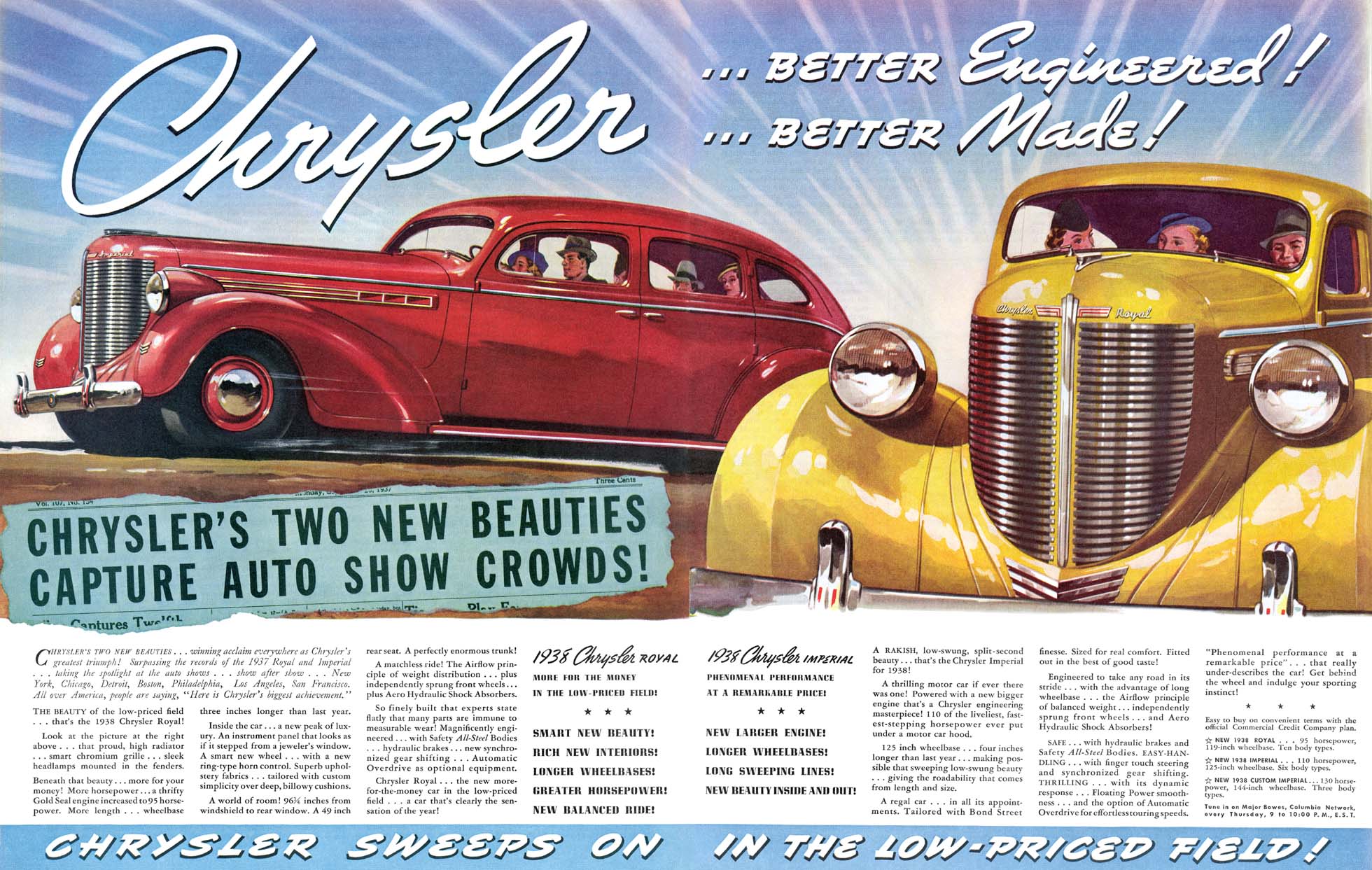 1938 Chrysler Auto Advertising